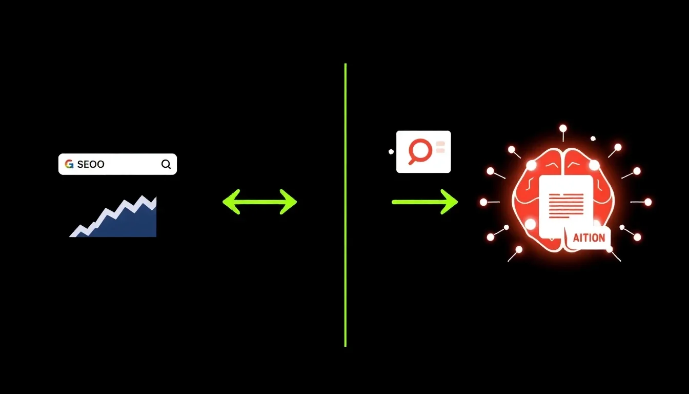 Klasik SEO ile AI SEO karşılaştırması — sıralama vs. alıntılanma
